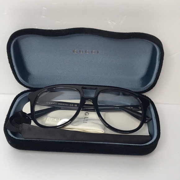 Authentic GUCCI GG1320O 001 This aviator Gucci optical comes shiny black frame. - Picture 7 of 15